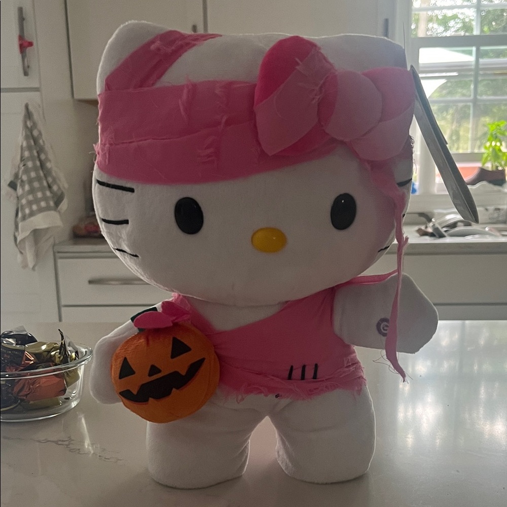 Hello Kitty Pink and White Mummy Doll with Pumpkin